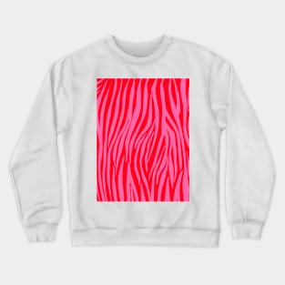 Pink and Red Zebra Print Stripes Crewneck Sweatshirt